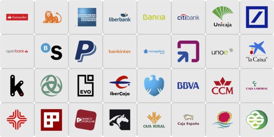 Listado de bancos soportados a fecha de marzo de 2014.